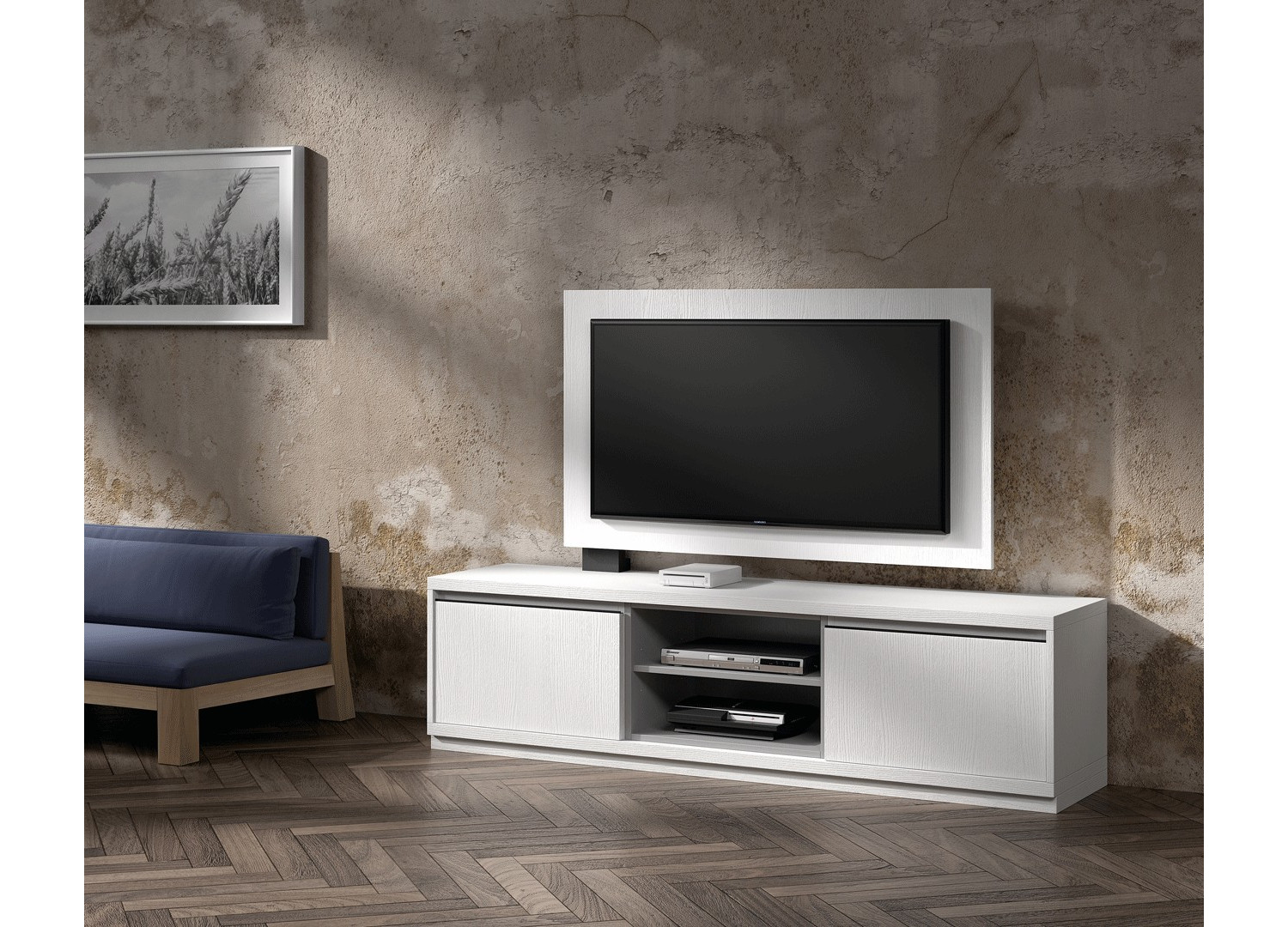 Meubles tv blanc laque