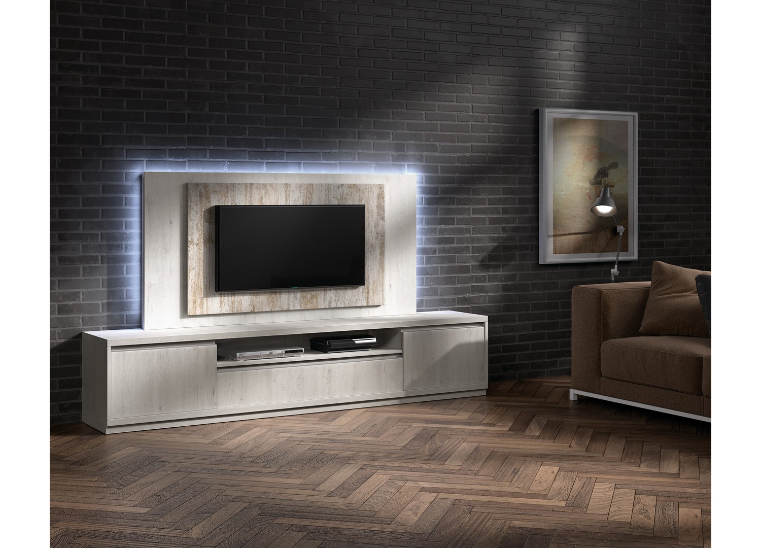 Meuble TV moderne avec panneau TV frêne et bois vieilli CbcMeubles ~ Panneau Bois Vieilli Meuble TV moderne avec panneau TV frêne et bois vieilli CbcMeubles ~ Panneau Bois Vieilli