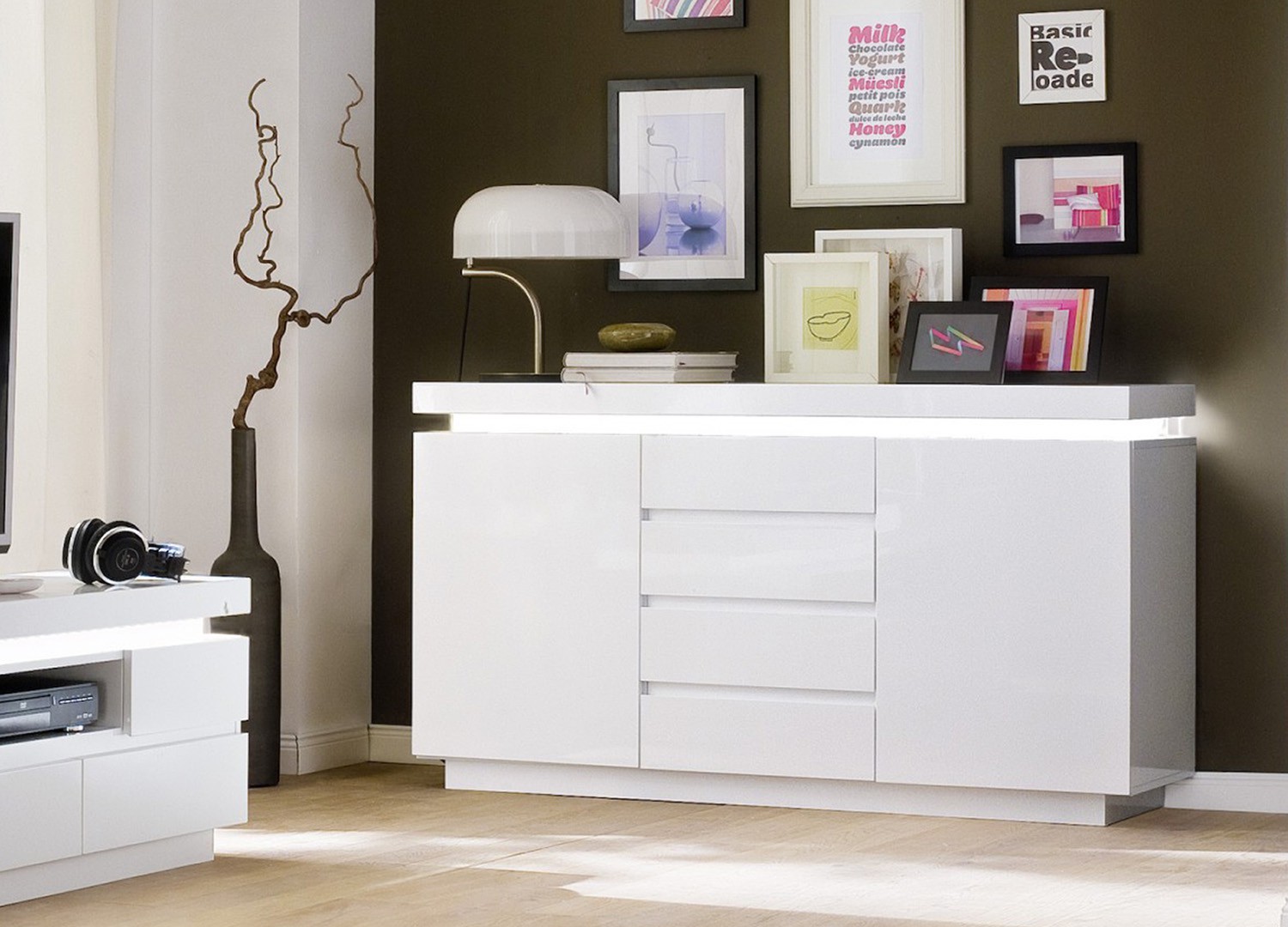 Meuble buffet design led 150 cm