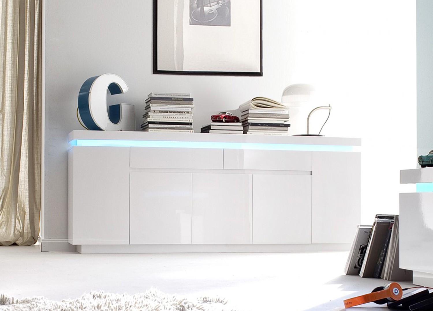 Meuble buffet design led 200 cm