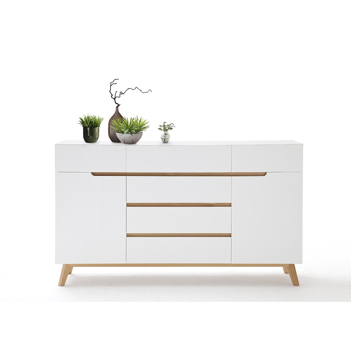 Buffet scandinave blanc et bois 169 cm