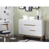 Commode scandinave blanc et bois