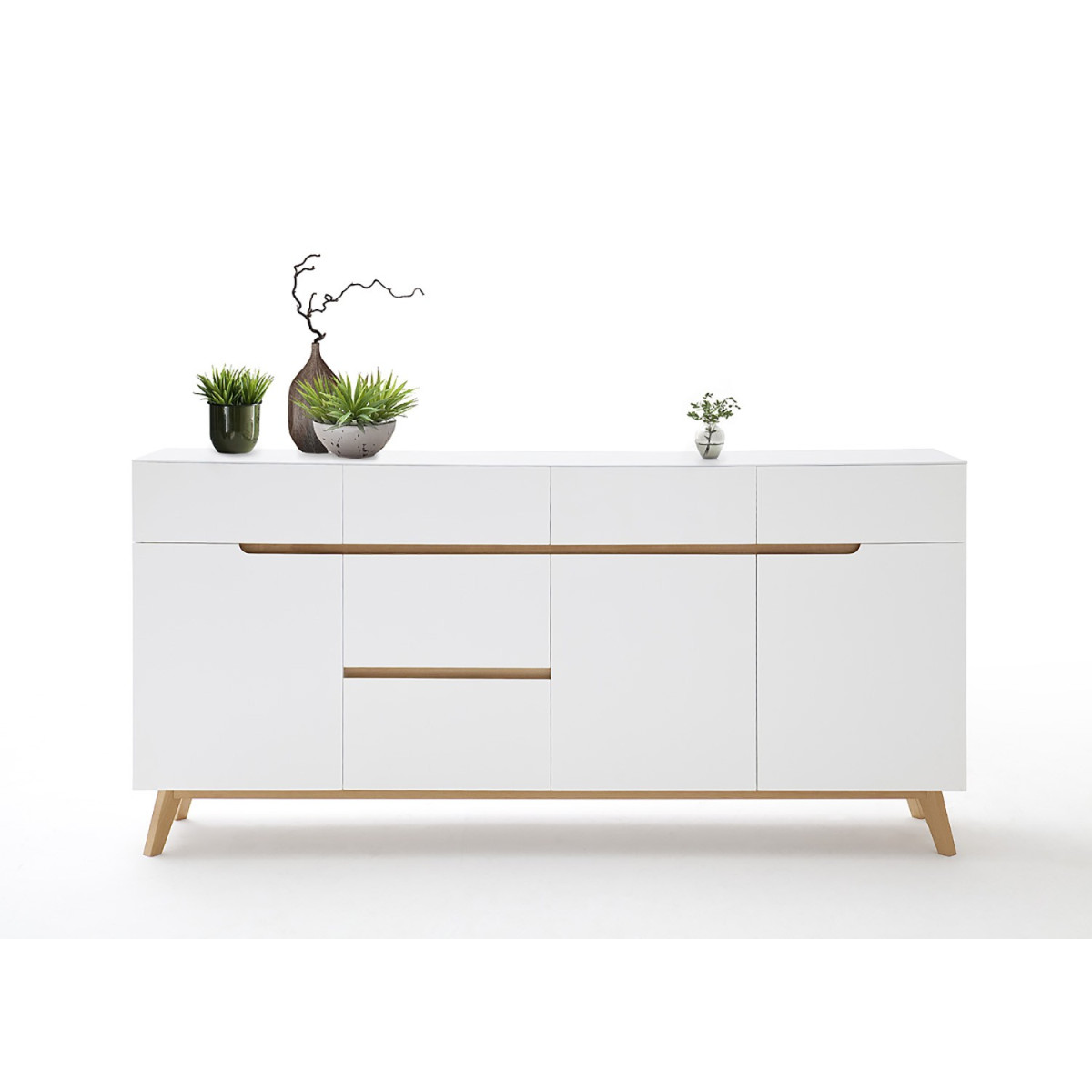 Buffet scandinave blanc et bois 193 cm