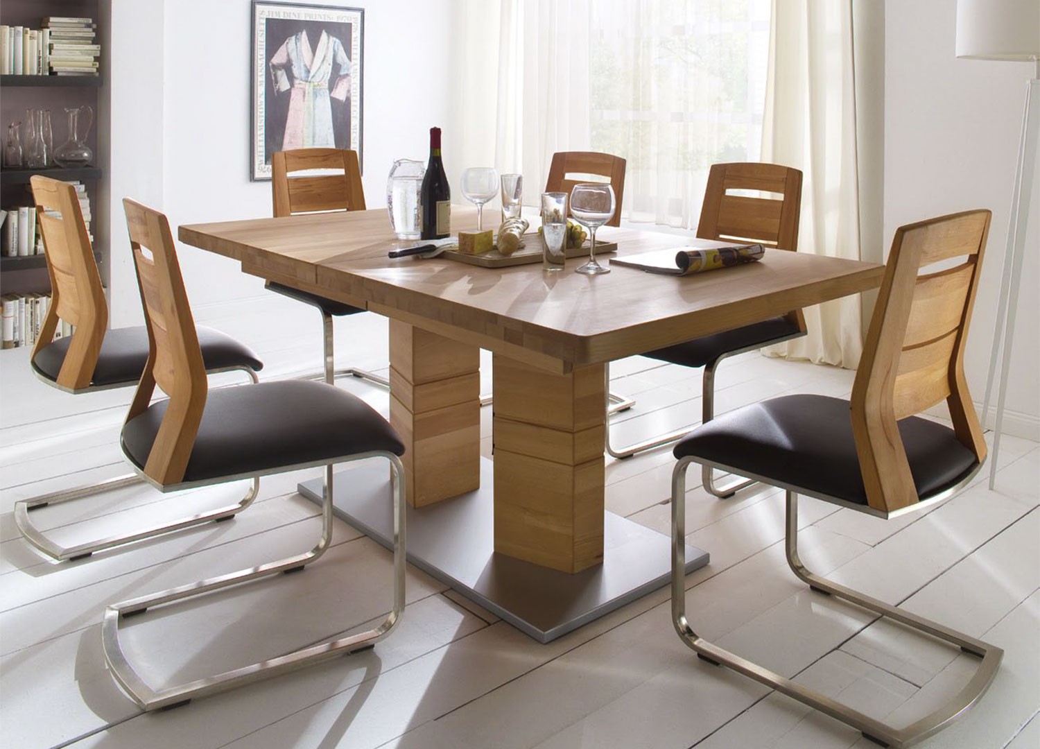 Table repas bois massif rectangulaire 180-270 cm