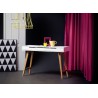 Table console design bois massif et blanche