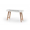 Table console design bois massif et blanche