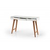 Table console design bois massif et blanche