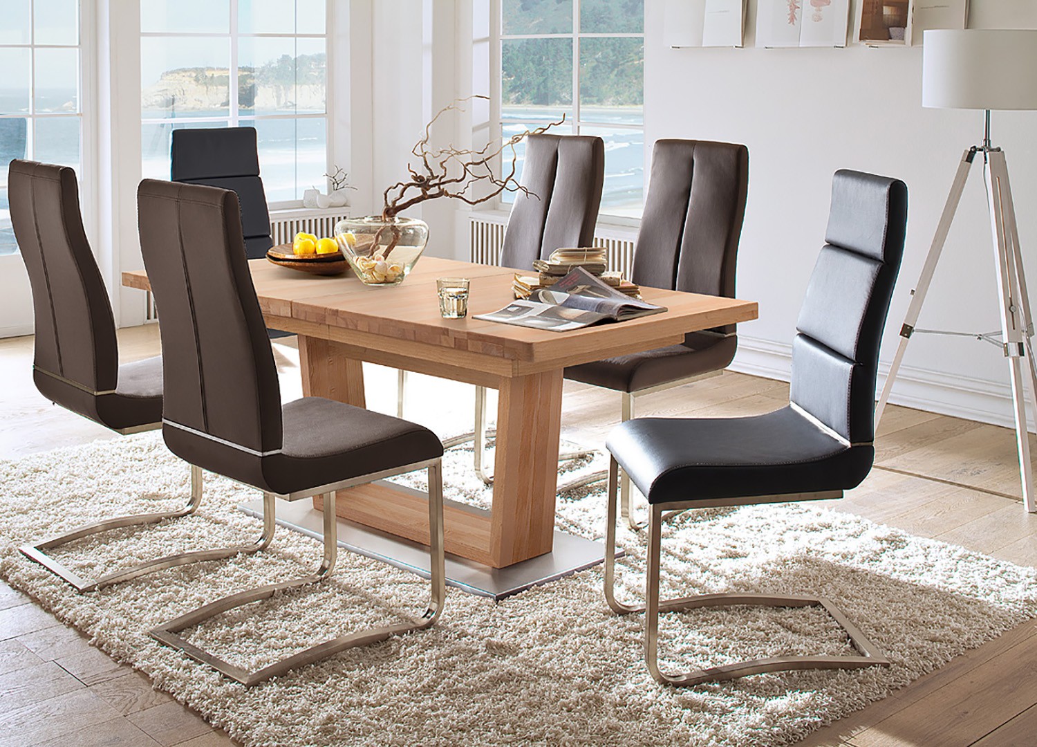 Table repas bois massif 140-220 cm extensible