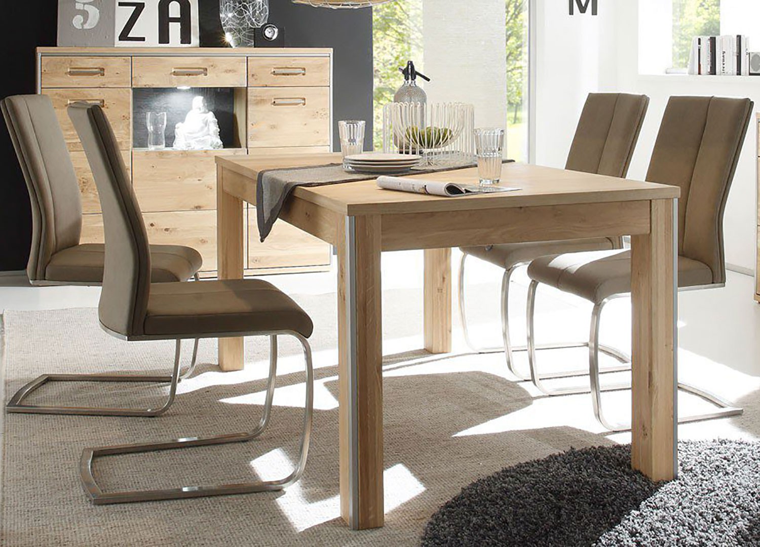 Table repas bois massif chêne bianco