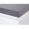 Meuble TV design laqué blanc mat et béton à led