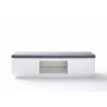 Meuble TV design laqué blanc mat et béton à led