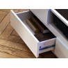 Meuble TV design laqué blanc mat et effet béton à led