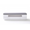 Meuble TV design laqué blanc mat et effet béton à led