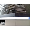 Meuble TV design laqué blanc mat et effet béton à led