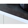 Buffet design laqué blanc mat et béton à led