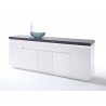 Meuble buffet 2 m blanc mat et gris lumineux