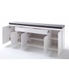 Meuble buffet 2 m blanc mat et gris lumineux