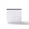 Commode design blanche laquée matte et grise