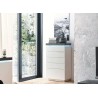 Commode design blanche et grise 6 tiroirs