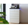 Commode design blanche et grise 6 tiroirs