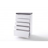 Commode design blanche et grise 6 tiroirs