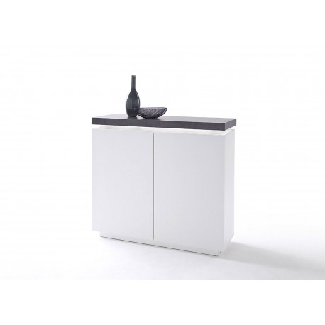 Commode contemporaine blanche et grise à led