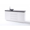 Buffet design laqué blanc mat 2 portes