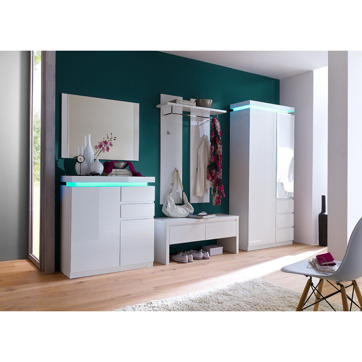 Ensemble d'entrée complet blanc laqué