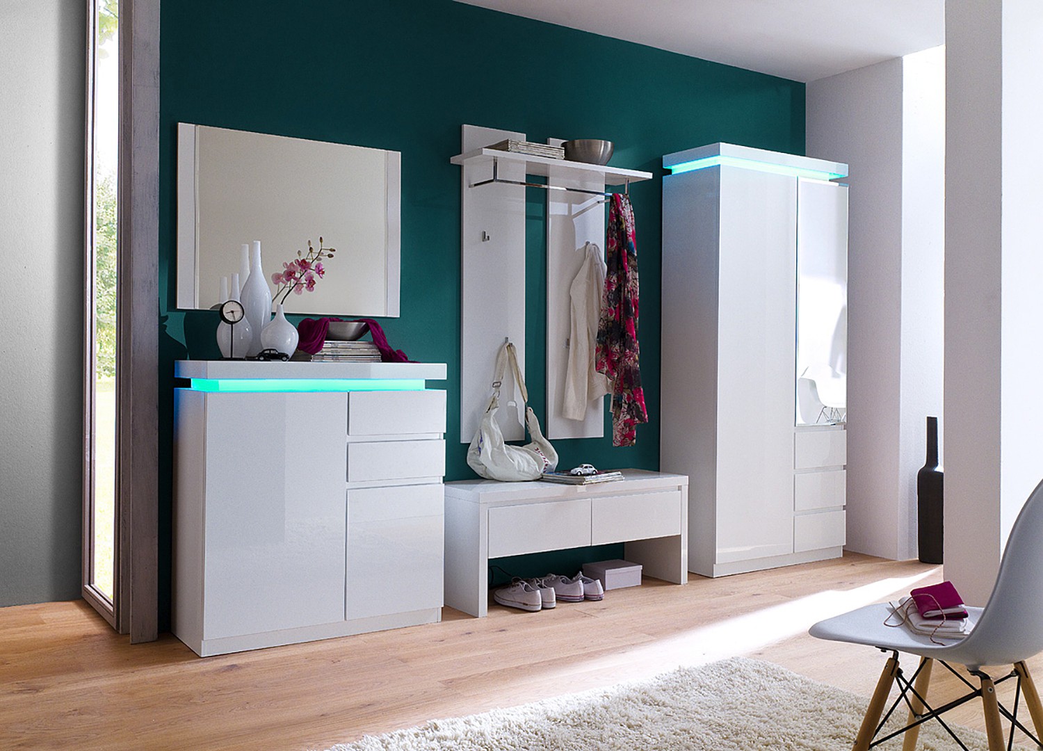 Ensemble d'entrée complet blanc laqué