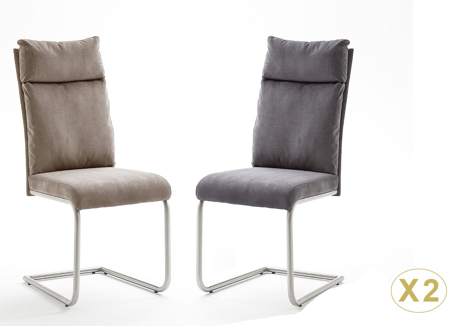 Chaises design tissu et acier