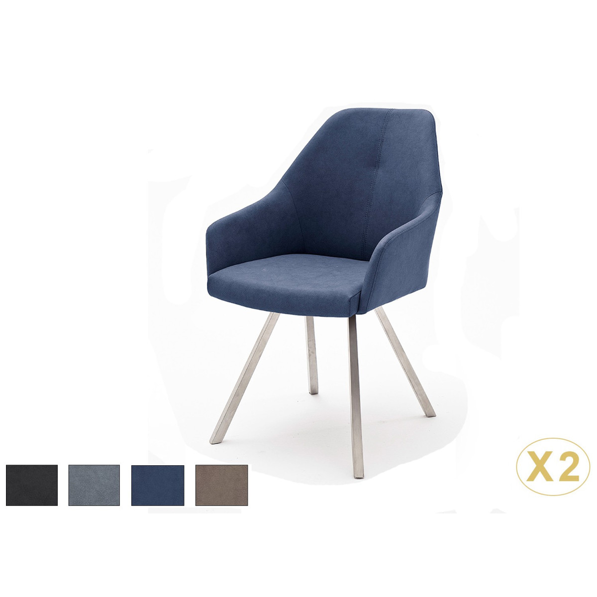 Chaises design simili cuir pied carré conique