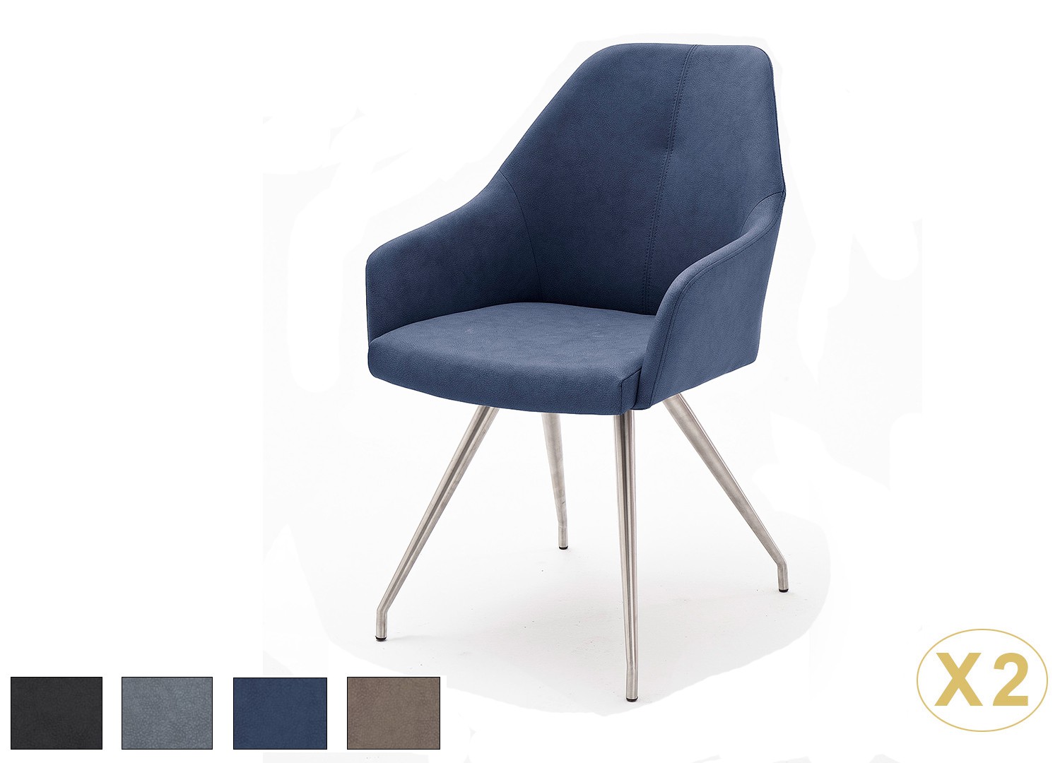 Chaises design simili cuir pied ovale conique