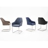 Chaises design simili cuir pied traineau