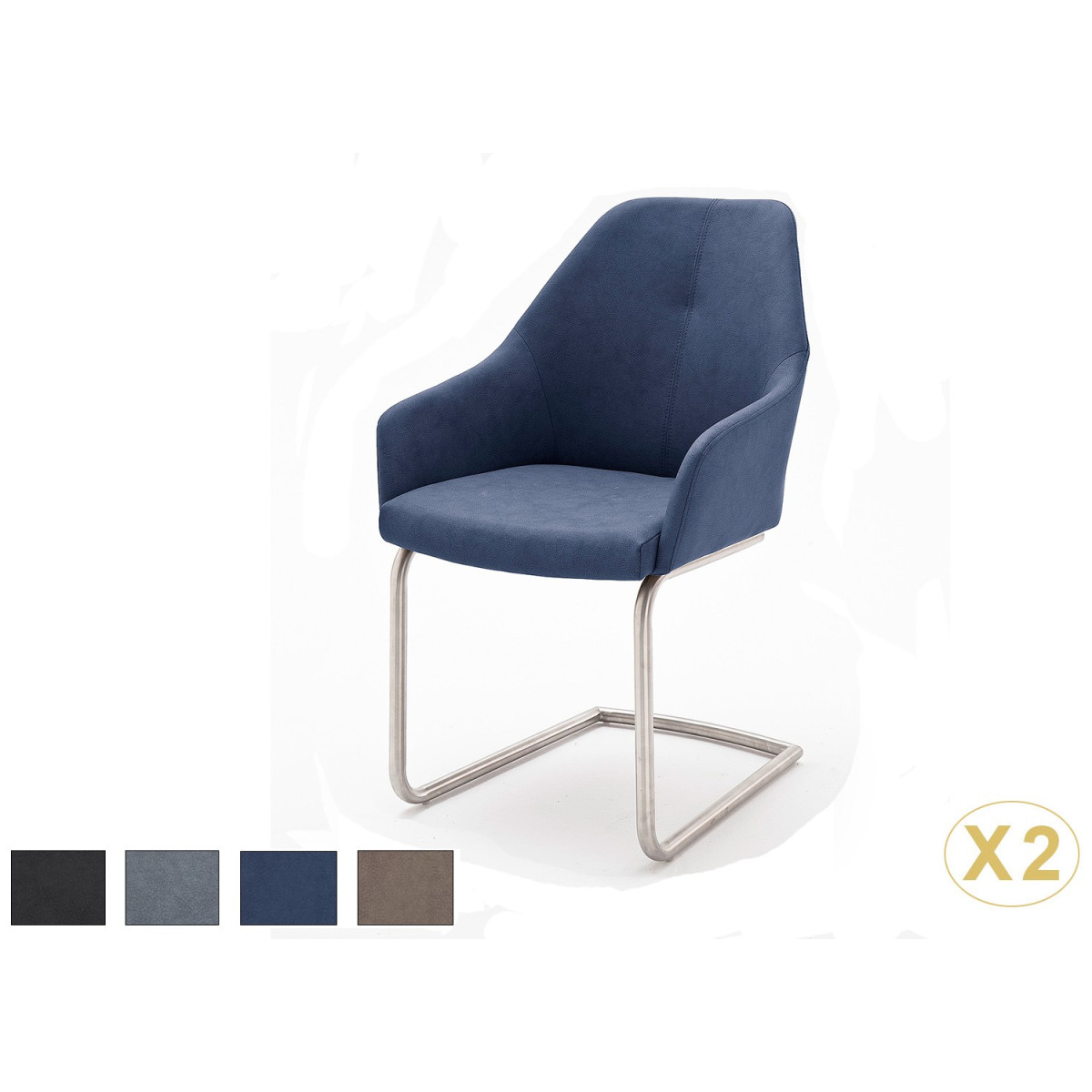 Chaises design simili cuir pied traineau