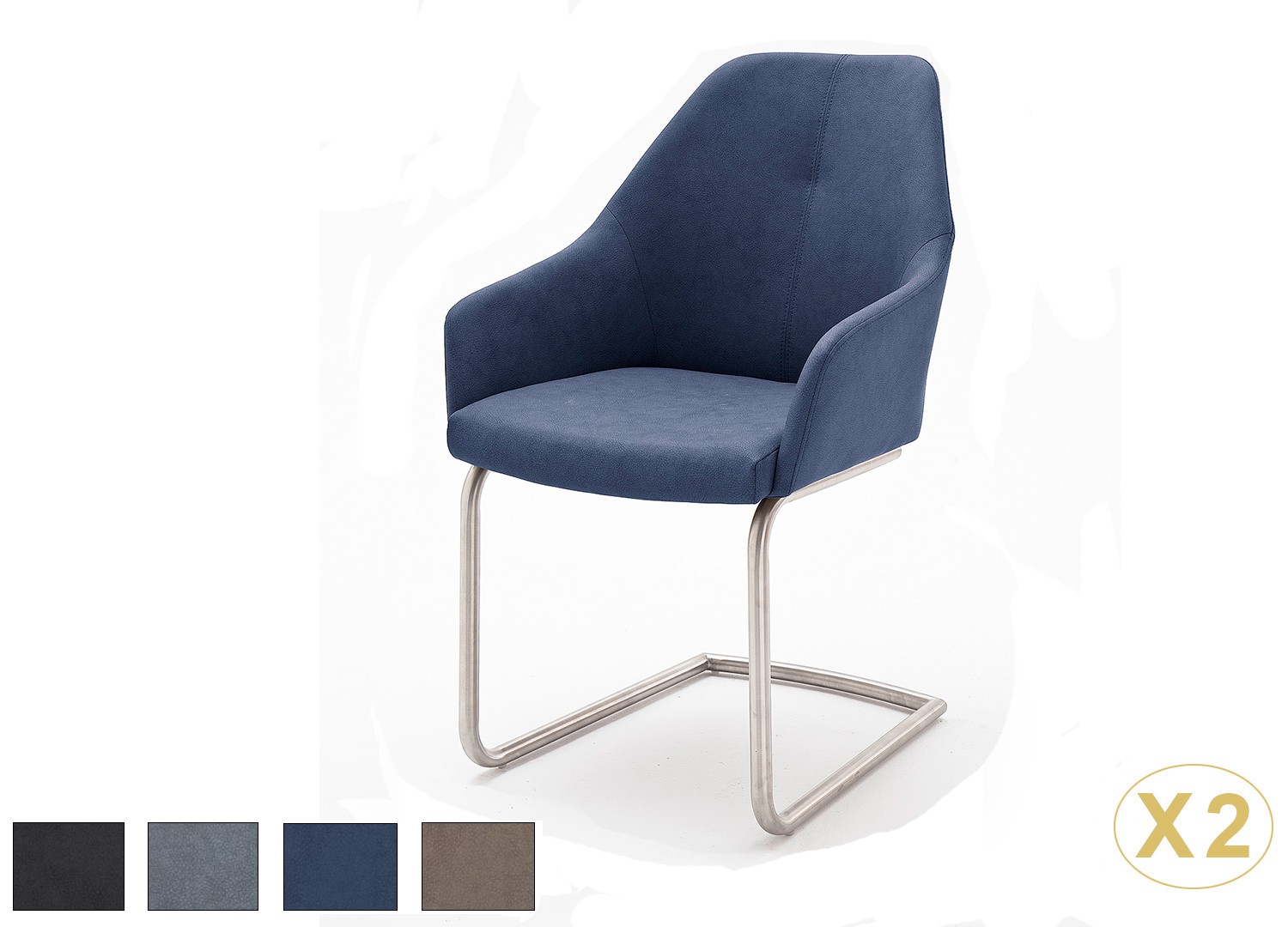 Chaises design simili cuir pied traineau