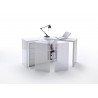 Bureau design blanc laqué plateau pivotant