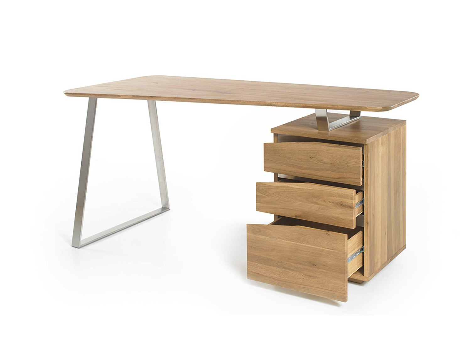 Bureau simple design, pieds ogive en hêtre massif , Venise