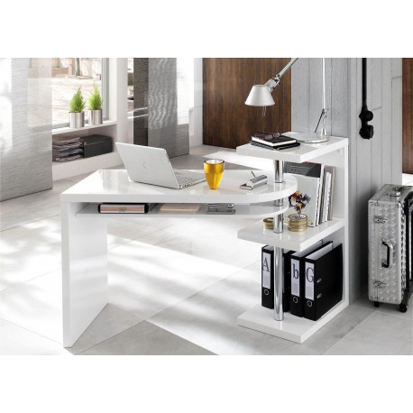 Bureau design blanc laqué