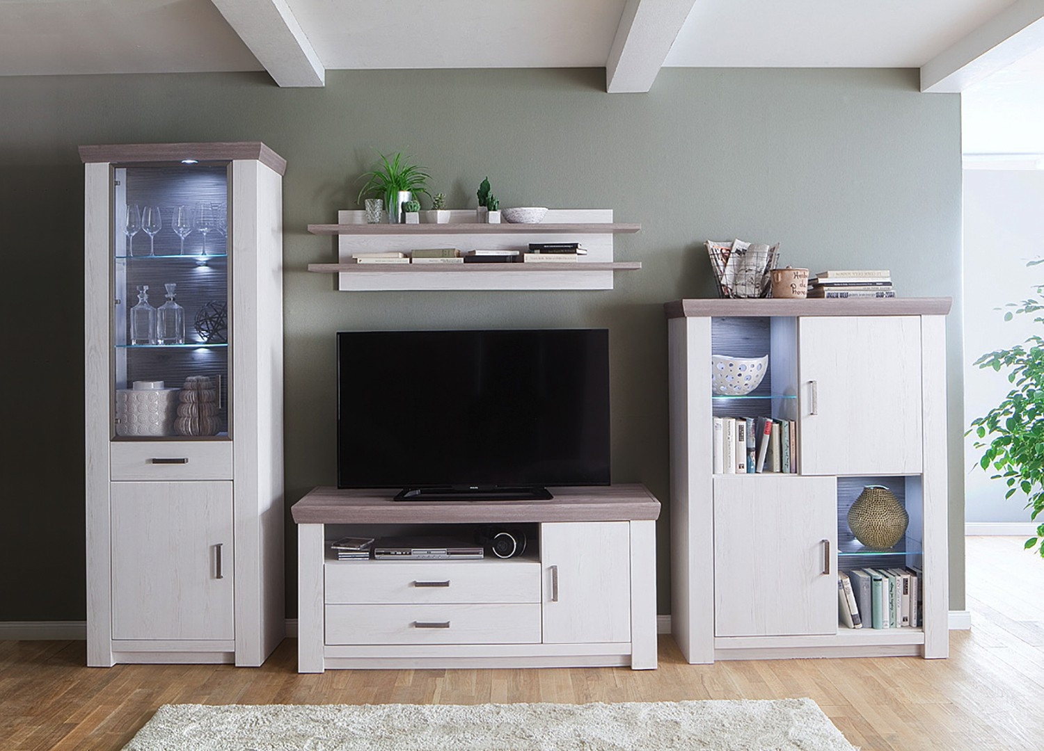Meuble TV bois blanc - Cbc-Meubles