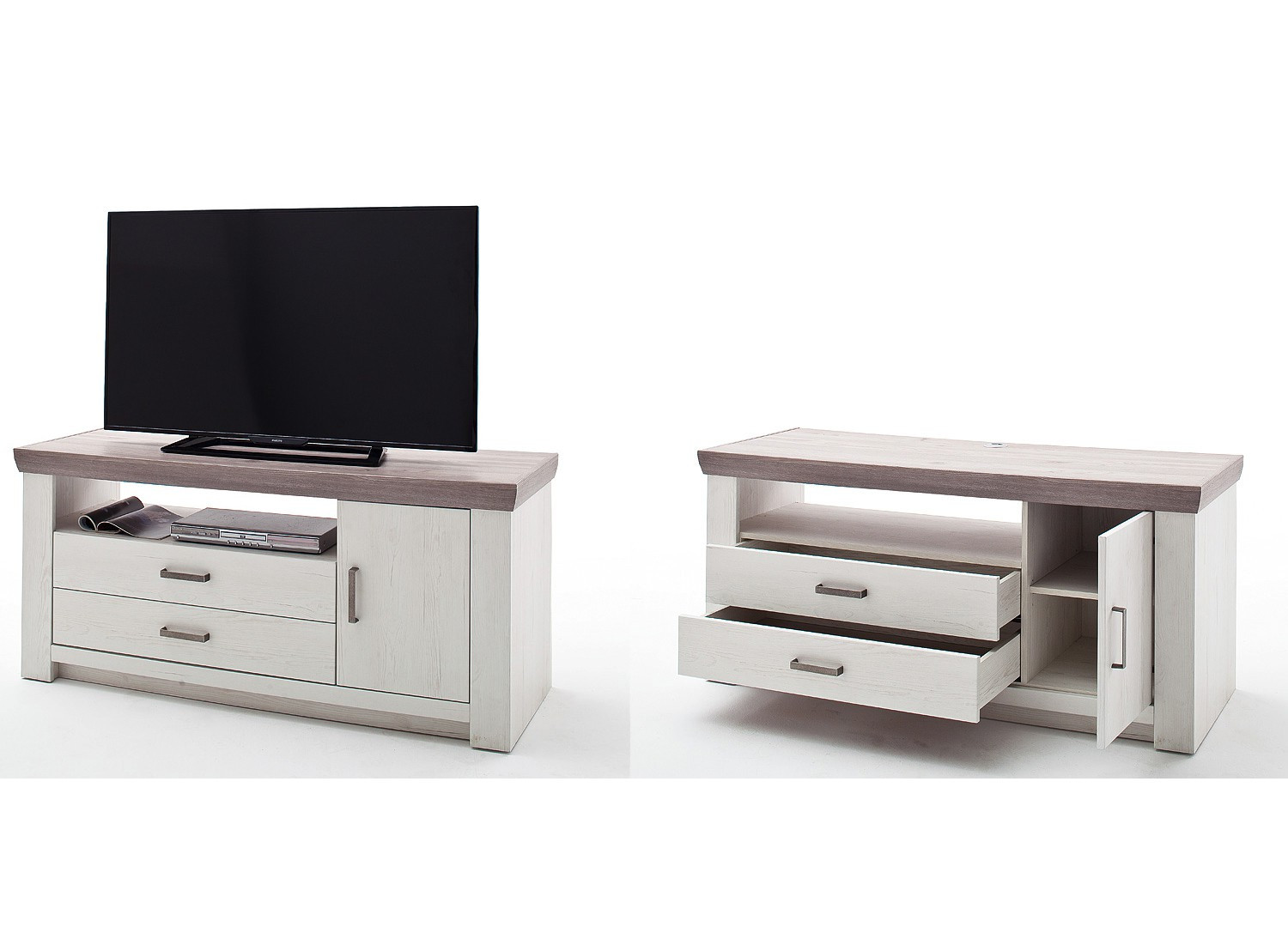 Meuble TV bois blanc - Cbc-Meubles