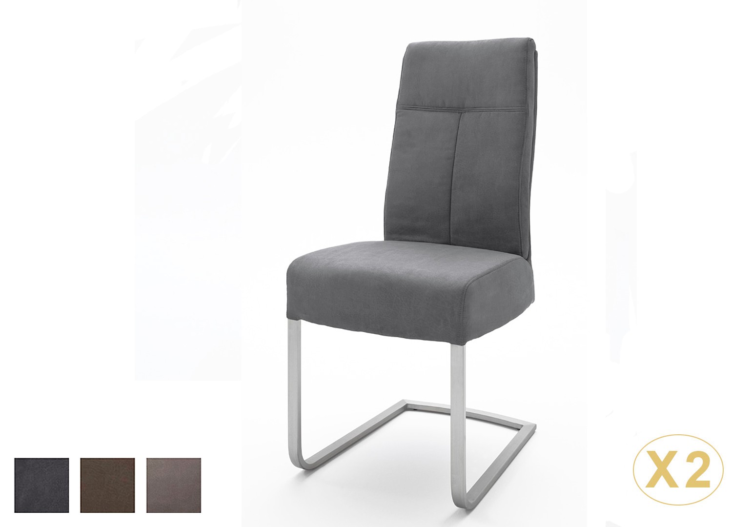 Chaises design simili aspect cuir de buffle