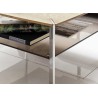 Table basse rectangulaire chêne massif et verre