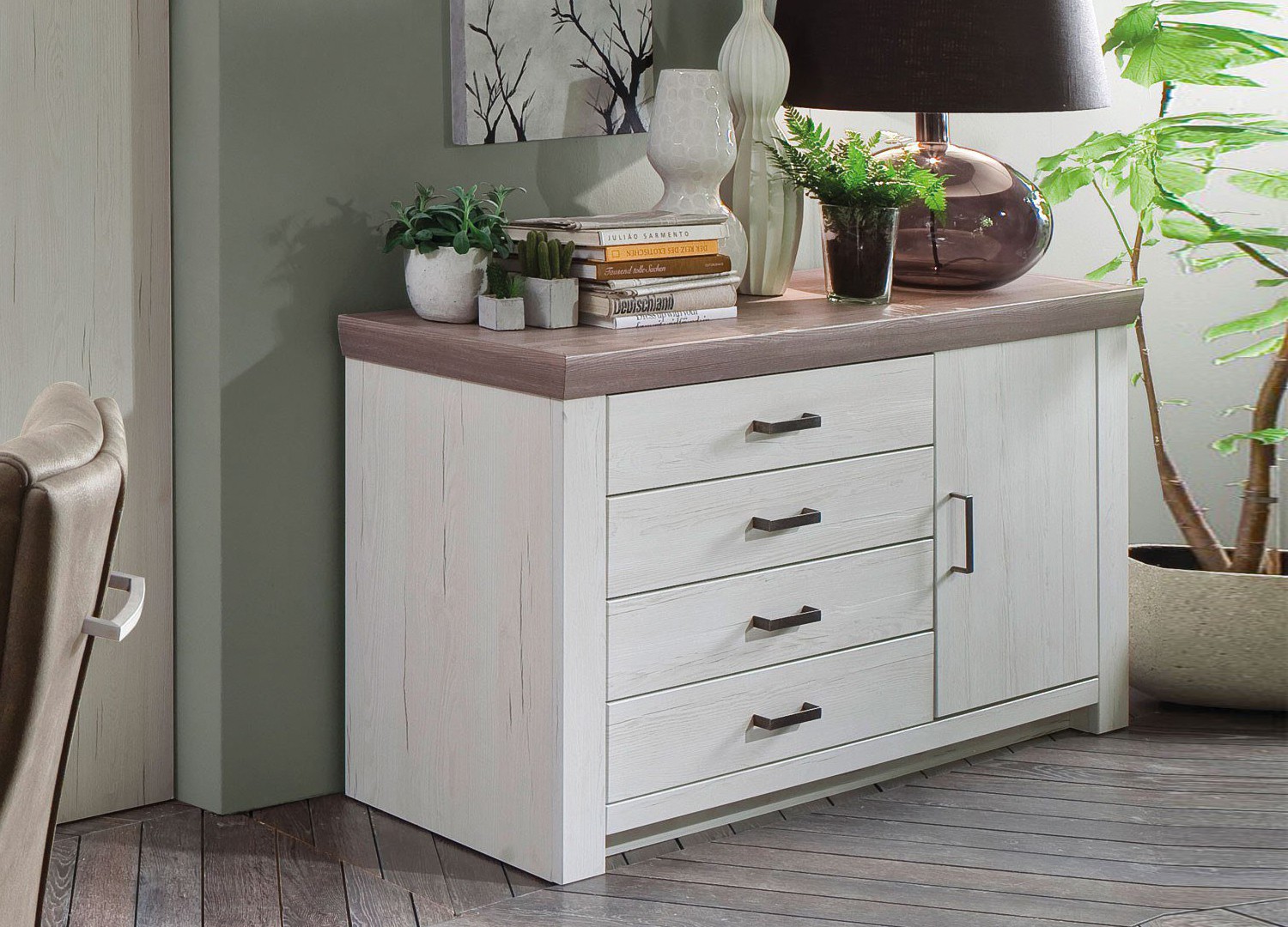 Buffet pin blanc 160 cm