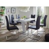 Table repas verre blanc extensible