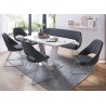 Table repas verre blanc extensible