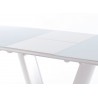 Table repas verre blanc extensible