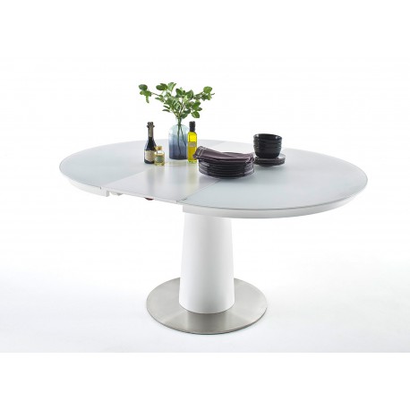 Table ronde en verre extensible