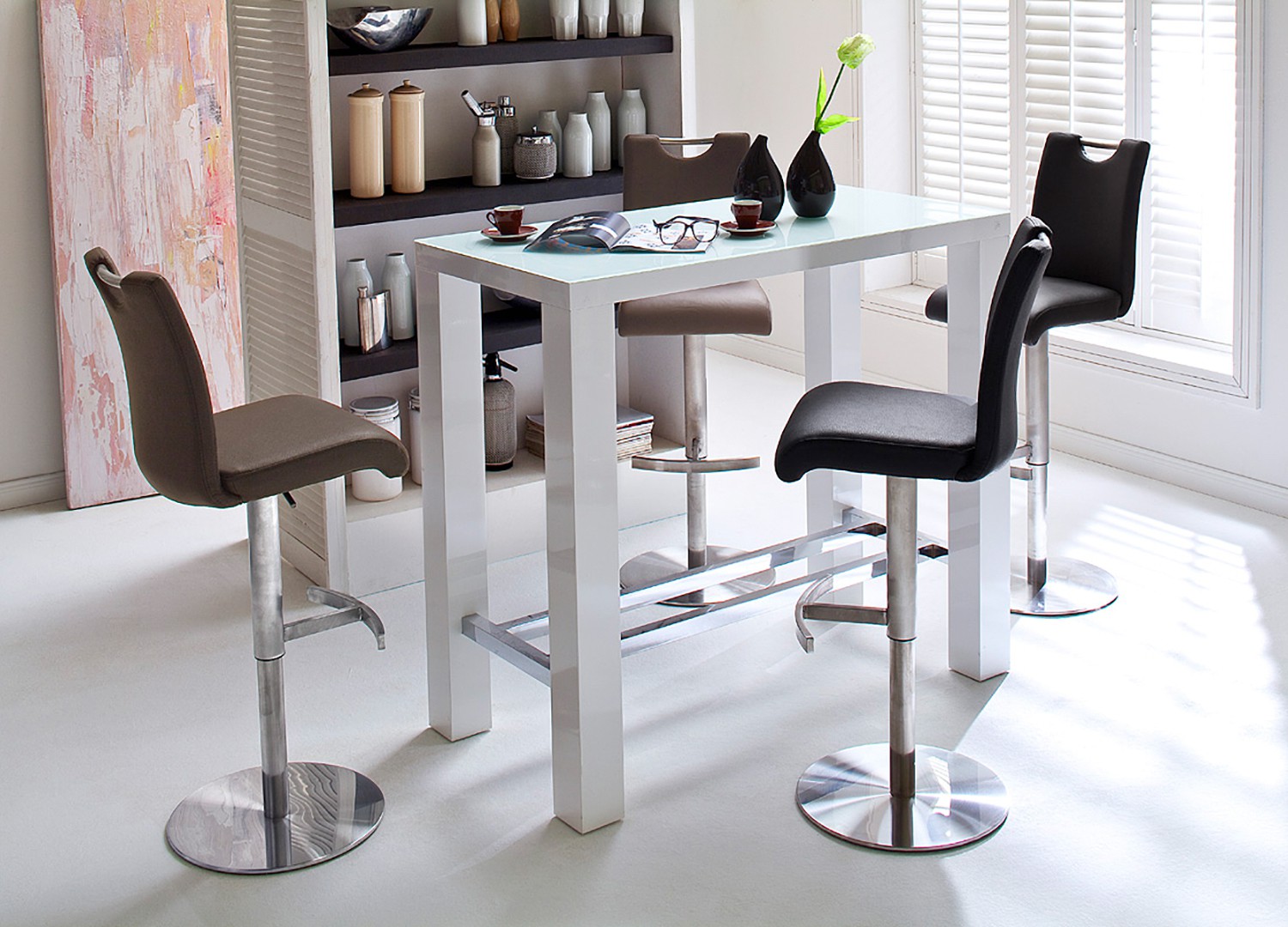 Bar blanc laqué 120 cm