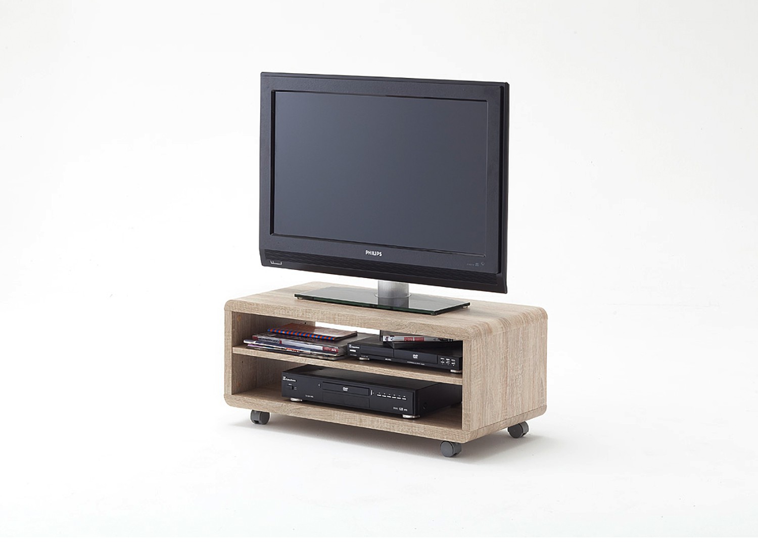 Meuble TV bois sur roulettes pas cher