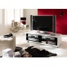 Meuble TV blanc et noir 120 cm pas cher